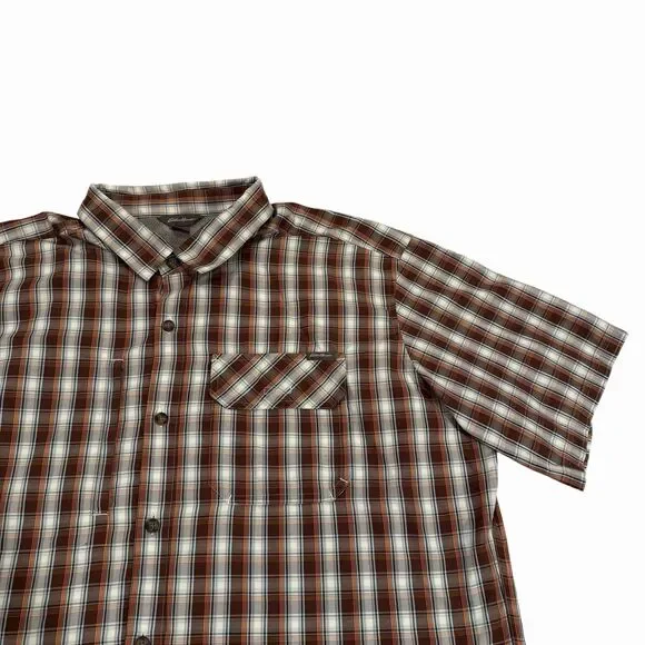 Eddie Bauer Button Up Shirt Mens Short Sleeve 2XL Lightweight Plaid Outdoor - Picture 2 of 9